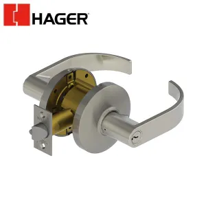 Hager - 3553 - Lever - Entry - 2-3/4" - Optional Finish - Optional Trim - Optional Keyway