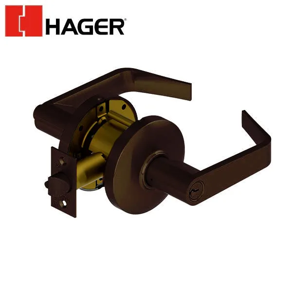 Hager - 3553 - Lever - Entry - 2-3/4" - Optional Finish - Optional Trim - Optional Keyway