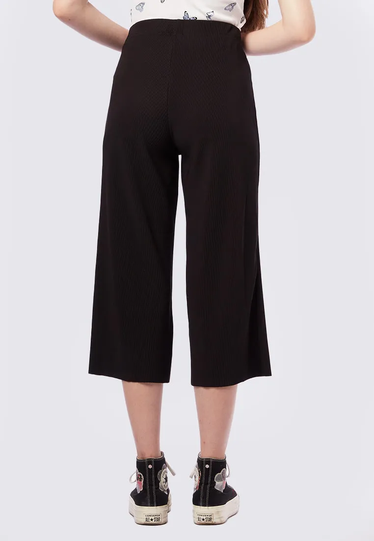 High Waist Textured Culottes