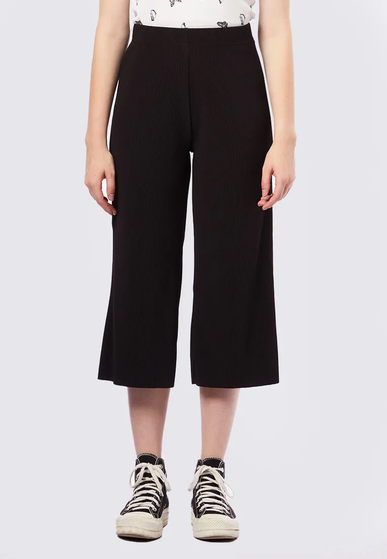 High Waist Textured Culottes