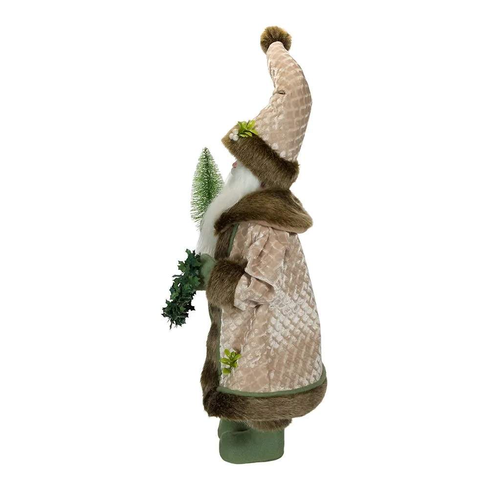 Kurt Adler 18-Inch Sage and Neutral Santa Table Piece