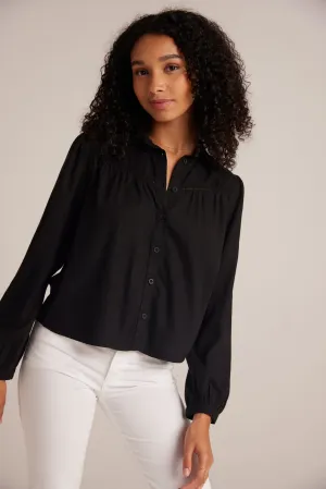 Ladder Trim Long Sleeve Shirt - Black