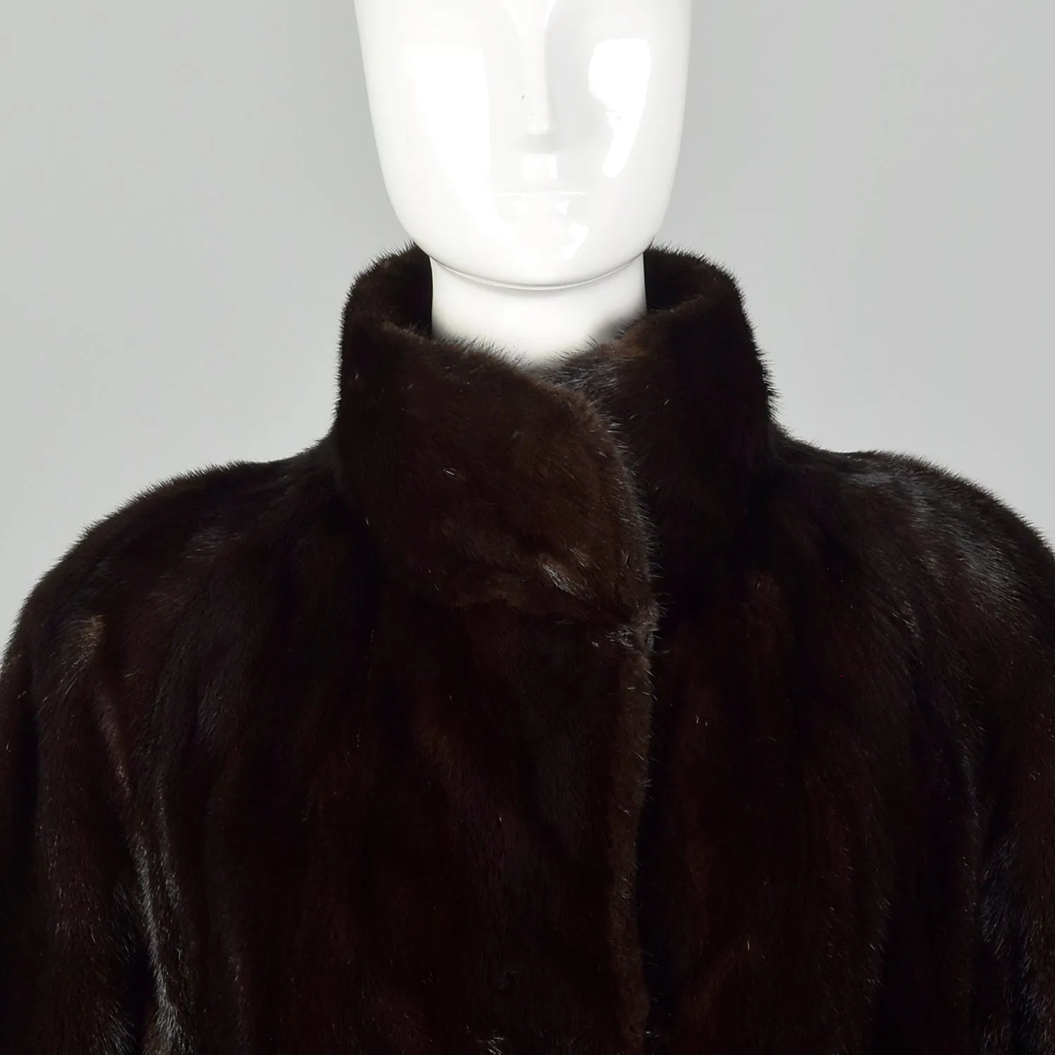 Large 1950s Black Mink Coat