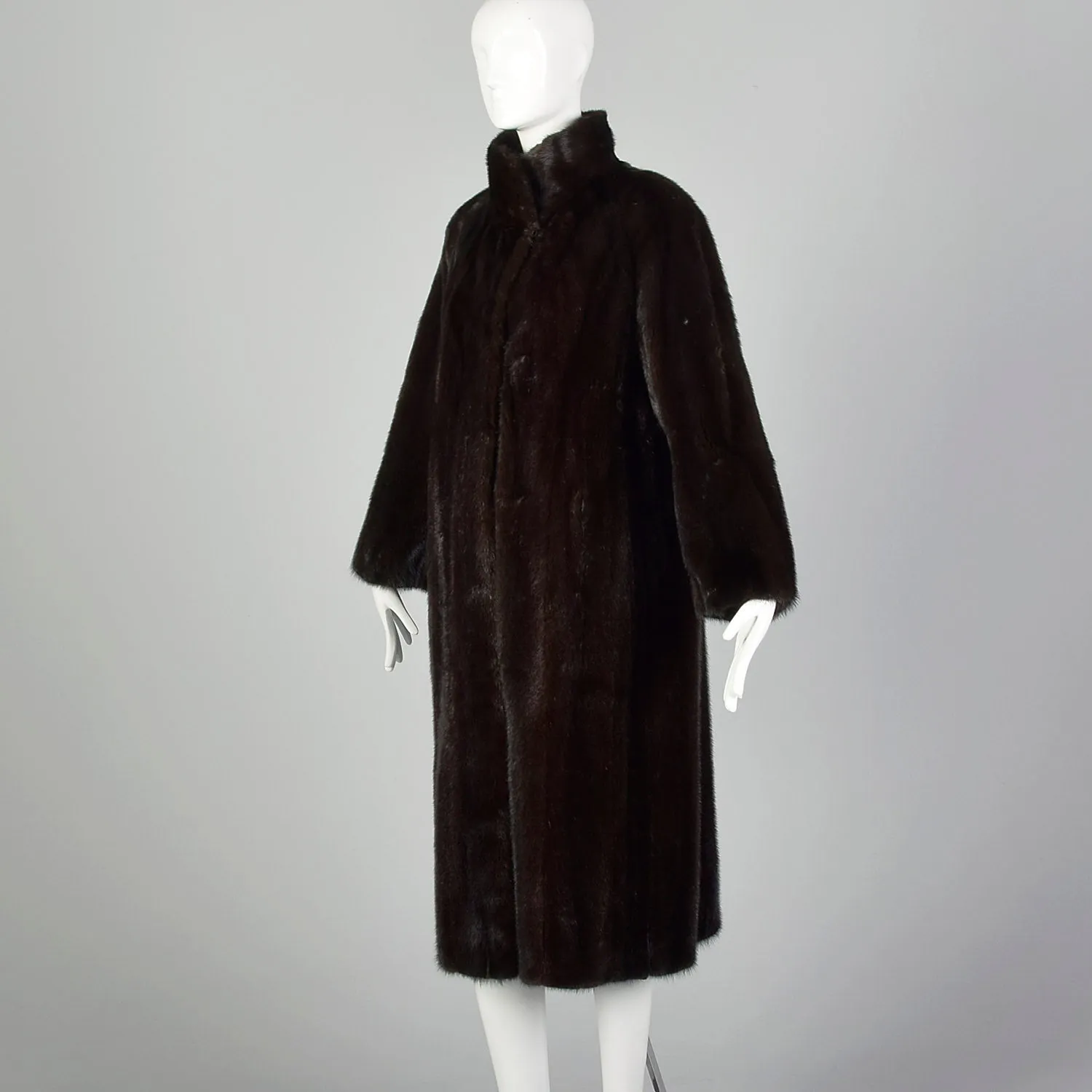 Large 1950s Black Mink Coat