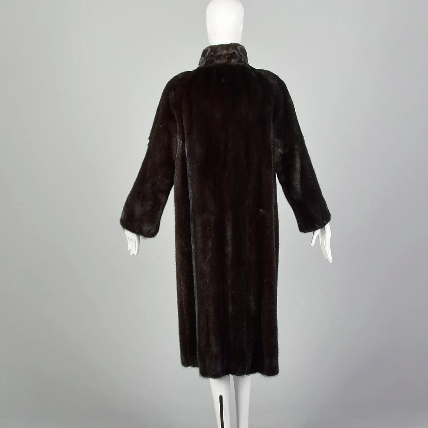 Large 1950s Black Mink Coat