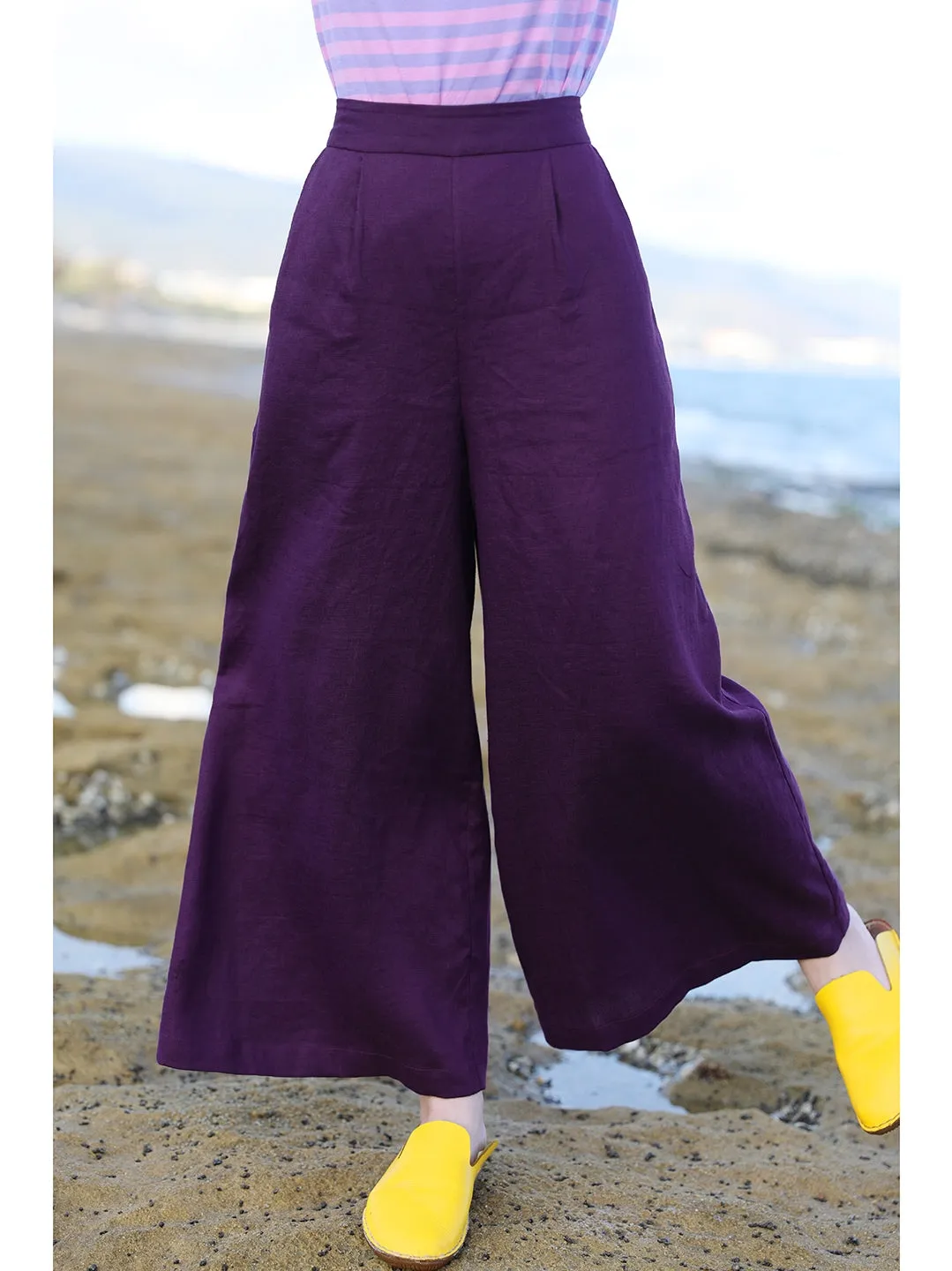 Linen Summer Autumn Women Casual Pants with Pockets SMM97216