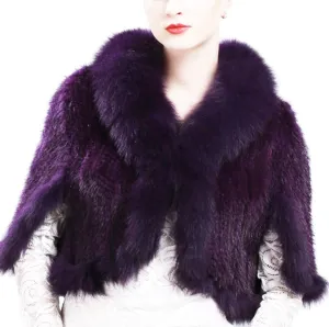 Mink Fur Cape with Fox Fur Trim