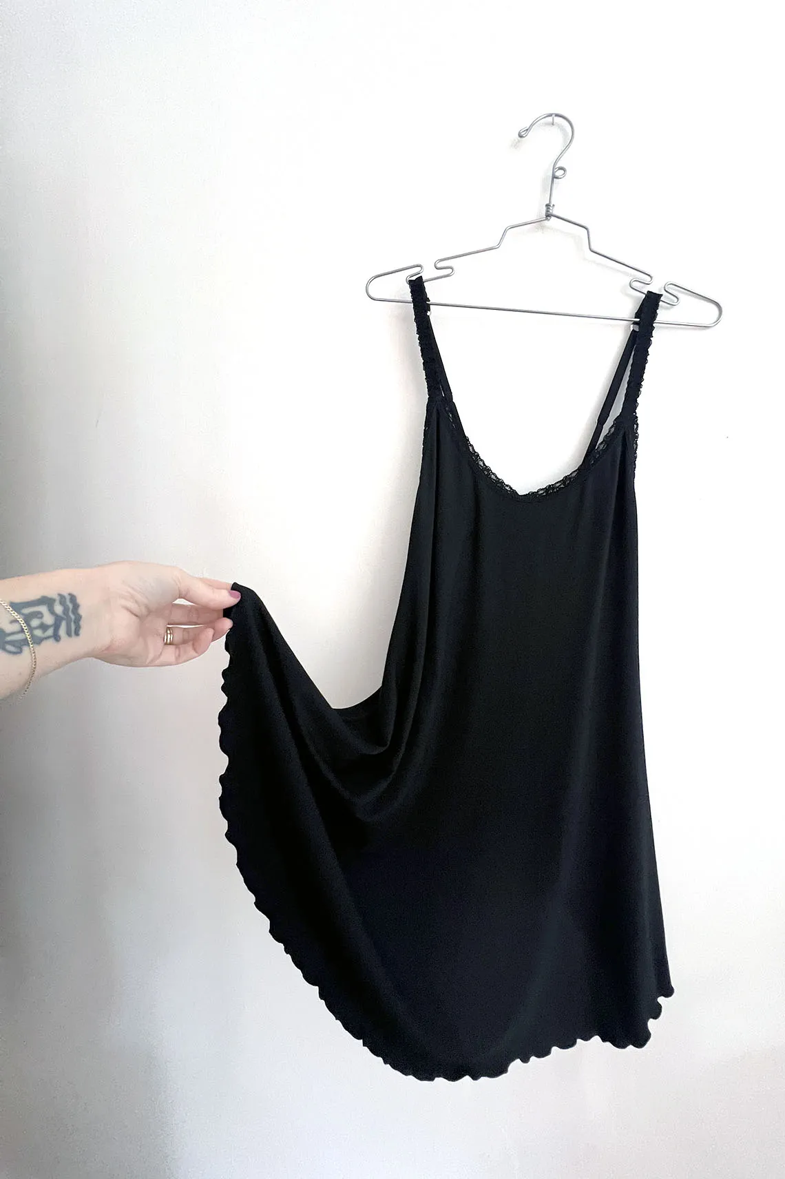 Moonshadow Slip Dress in Black Tencel Modal Jersey