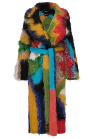 Multicolored Fur Coat