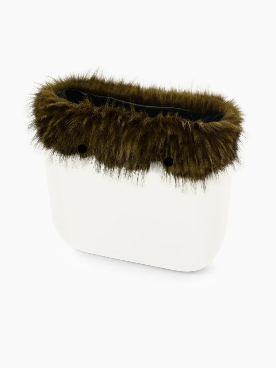 O bag classic faux fur trim military