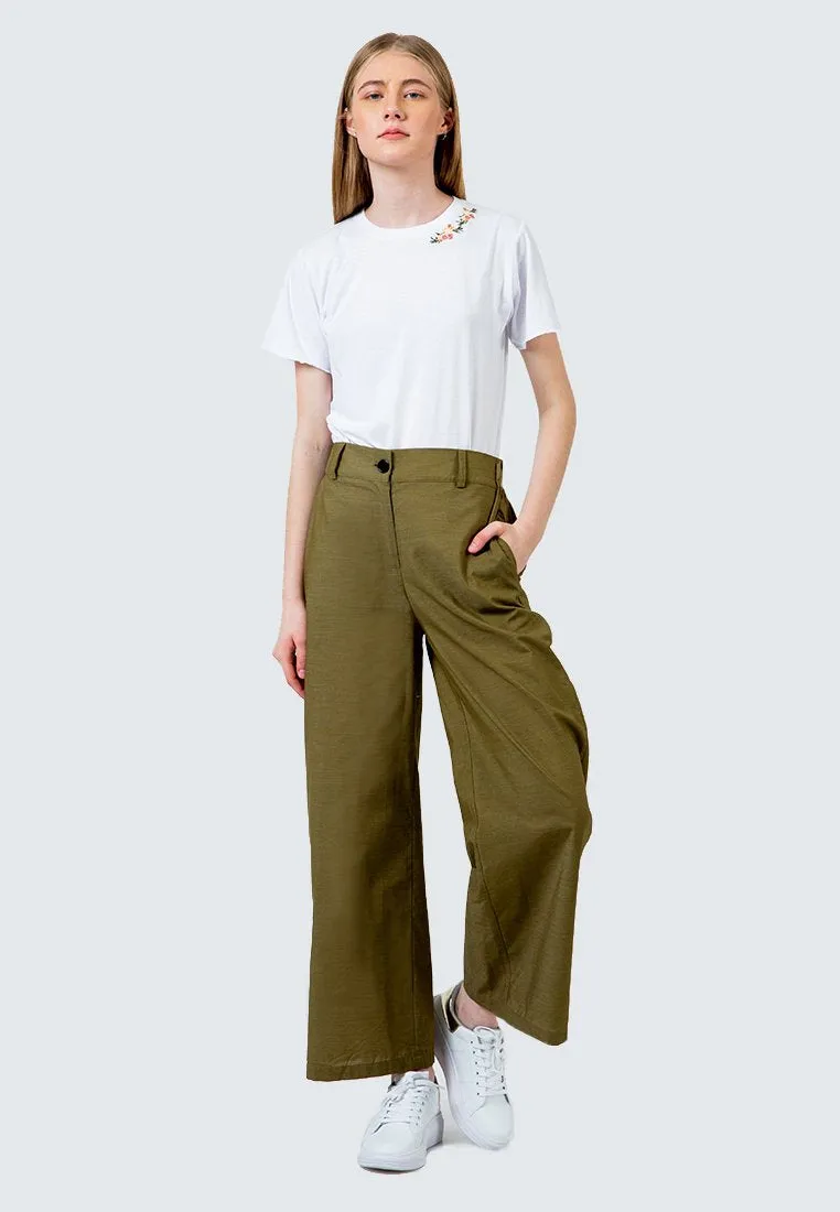 Olive Basic Palazzo Pants