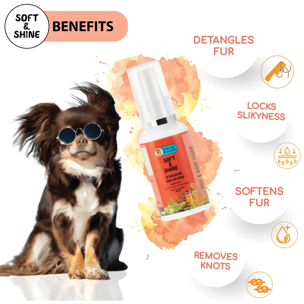 Papa Pawsome Soft & Shine Detangling Fur Serum for Dogs