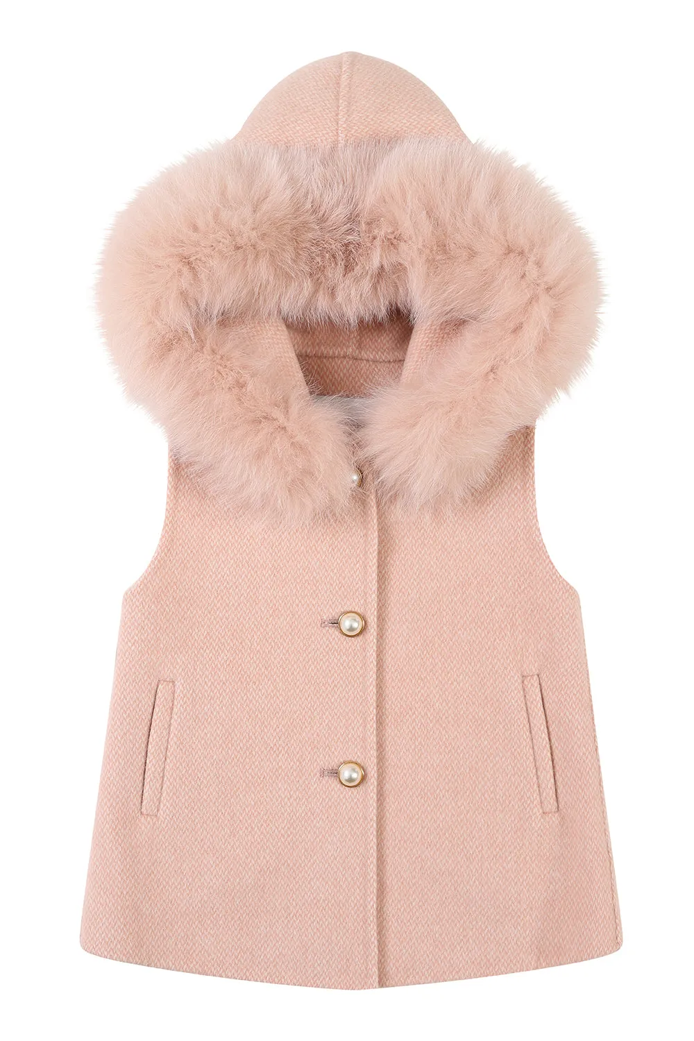 PERLA cashmere gilet vest  / Blush