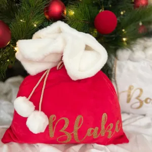 Personalised Christmas Santa Sack - Red