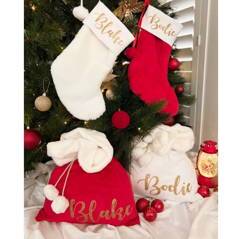 Personalised Christmas Santa Sack - White