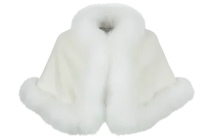 Pinto Ranch Cashmere & Fox Fur Stole - White