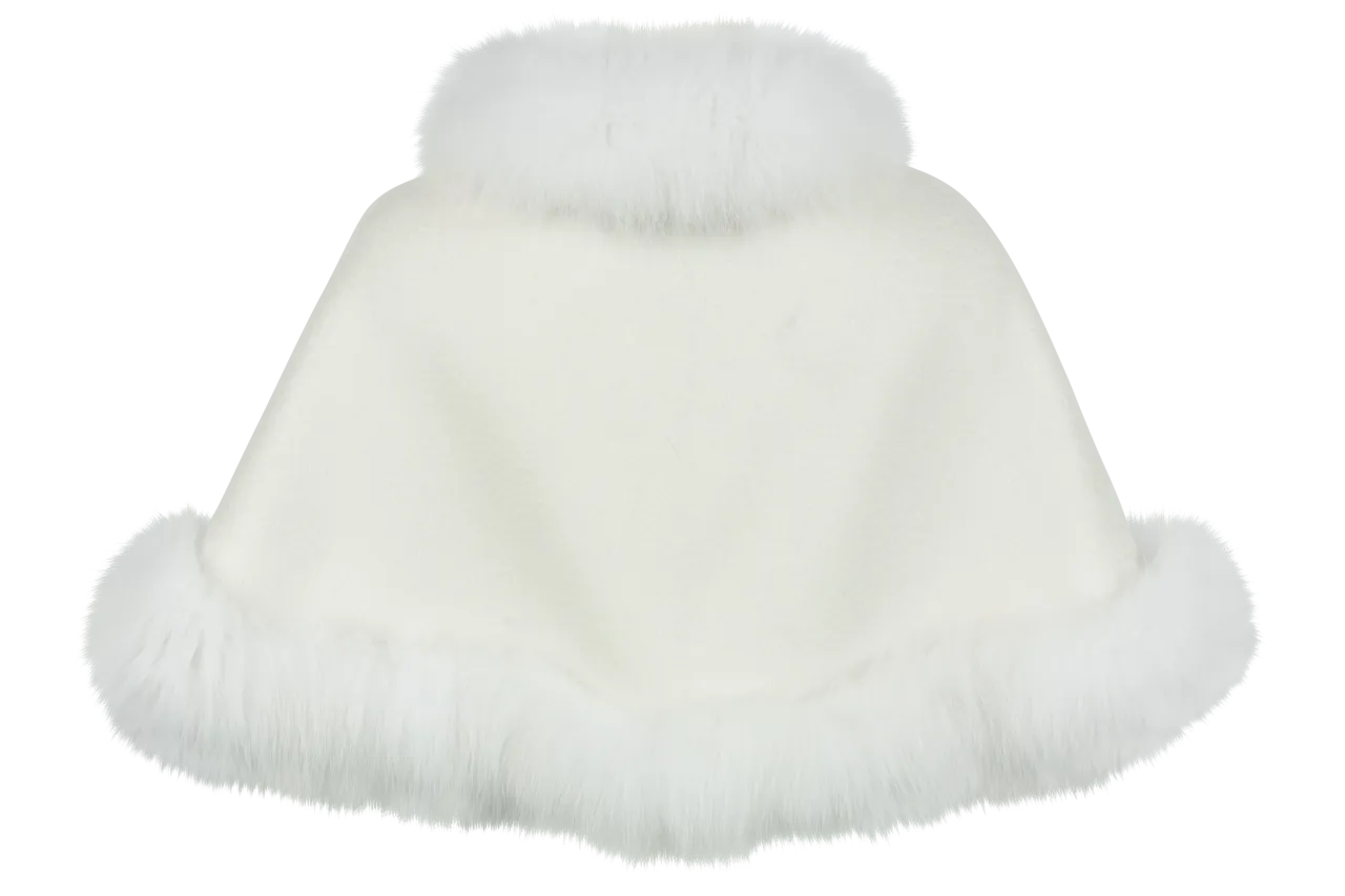 Pinto Ranch Cashmere & Fox Fur Stole - White