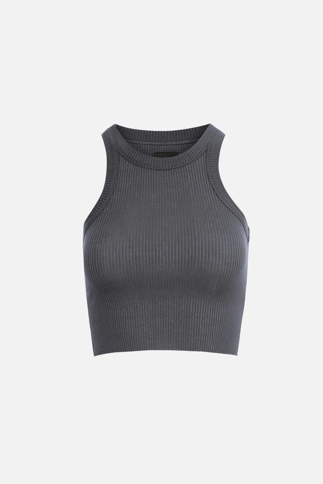 Rivington Ribbed Cropped Tank - Charcoal Heather