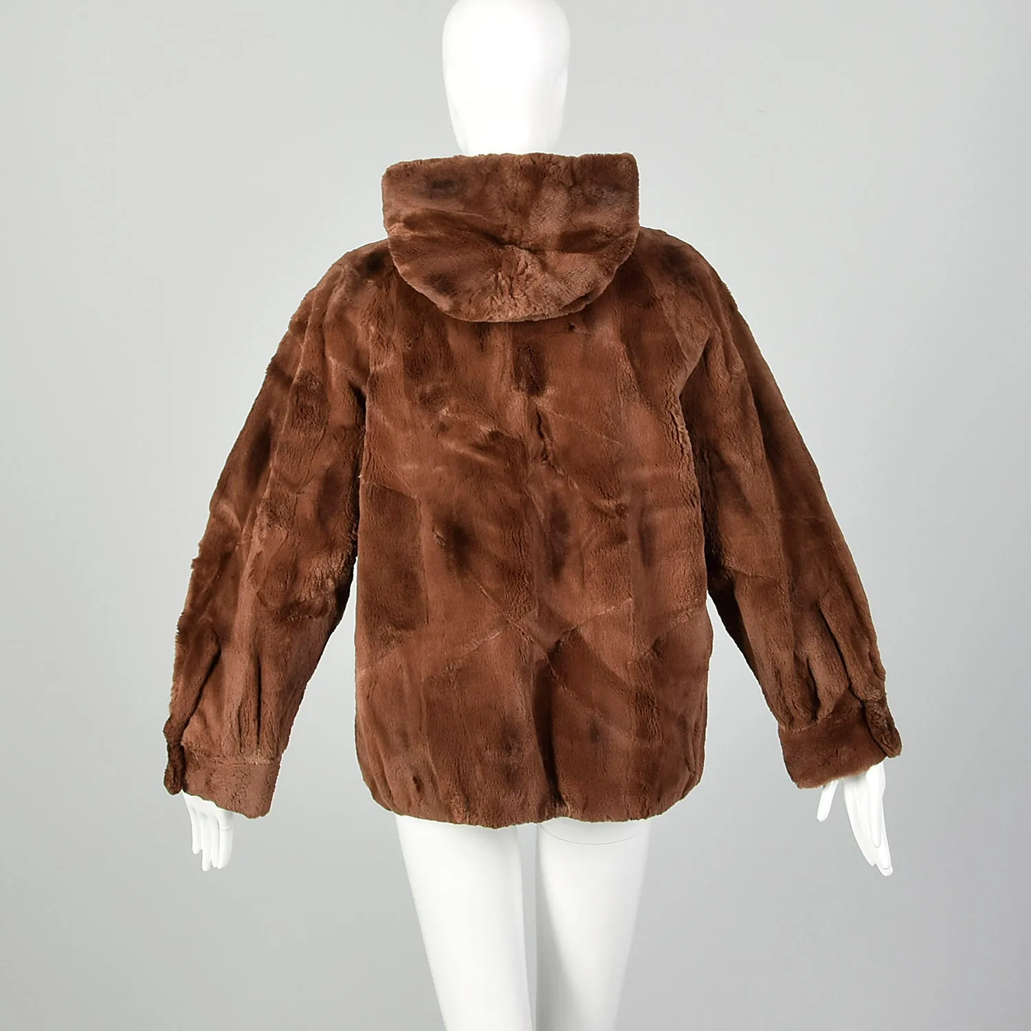 Small-Medium 1990s Nina Ricci Brown Fur Hooded Coat