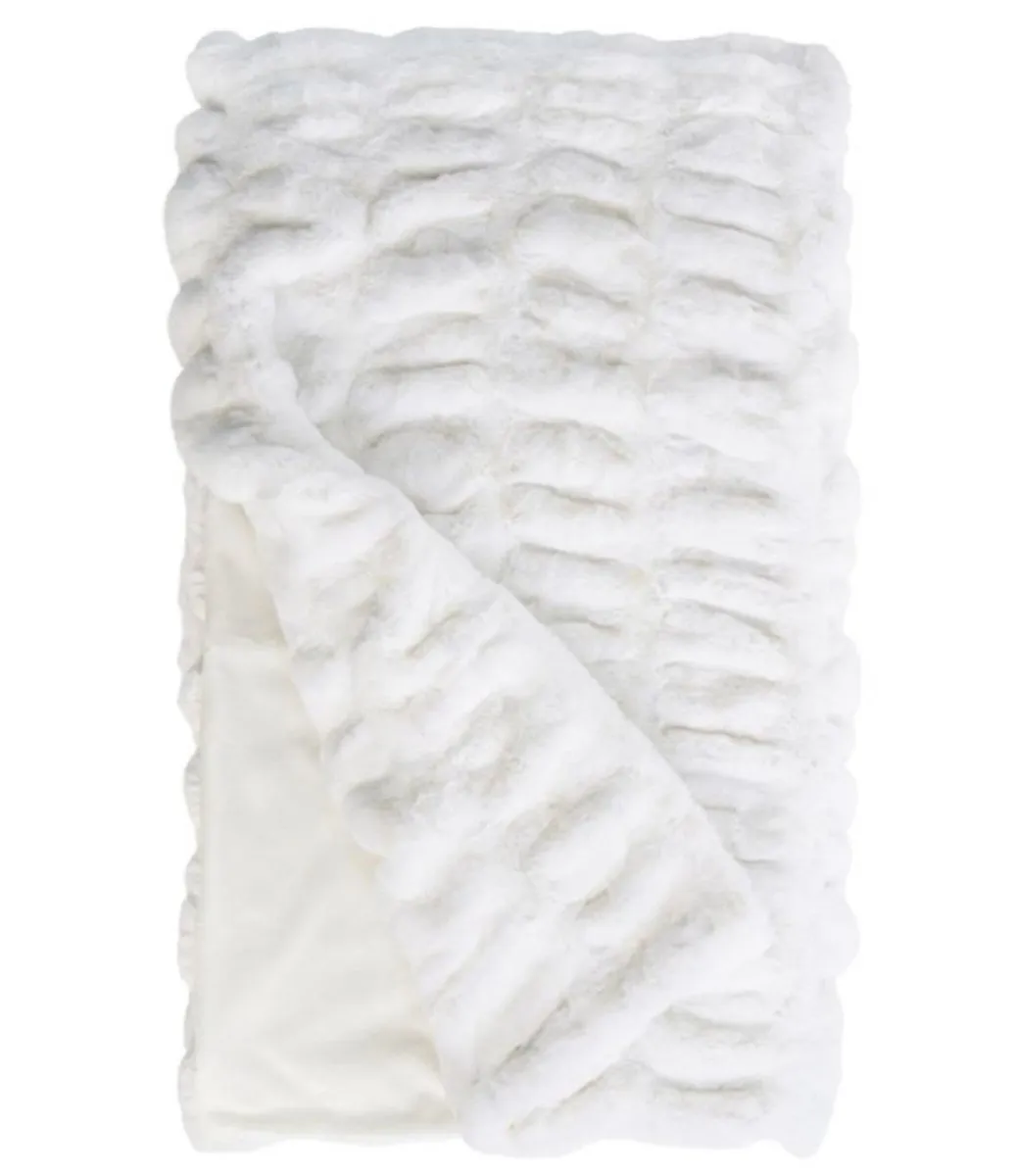 Snow Mink Couture Faux Fur Throw Blanket by Fabulous Furs