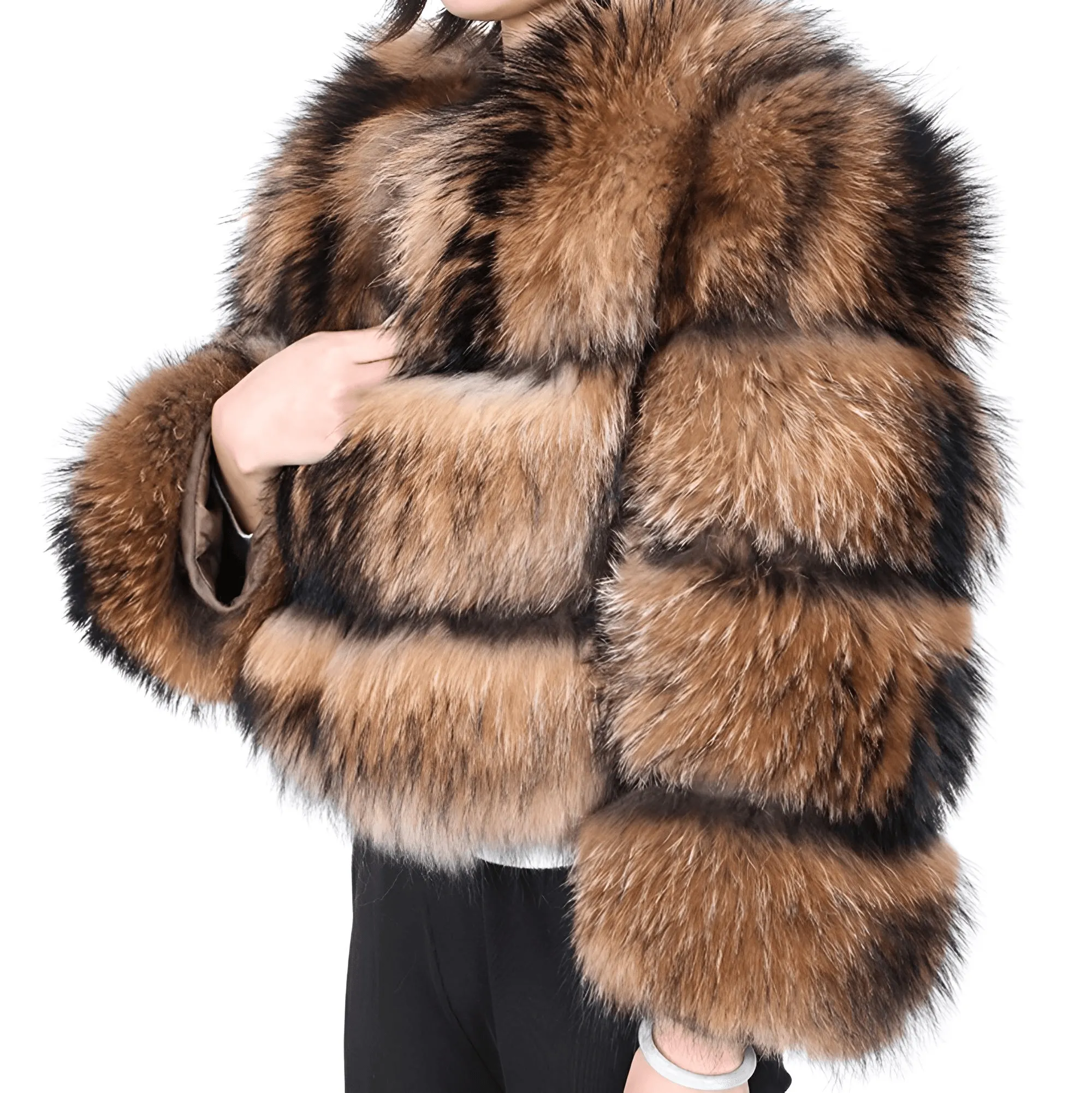 Super Hot Winter Luxury Women's Thick Real Fur Coat Natural Fox Fur Jacket Plus Size Jackets Female