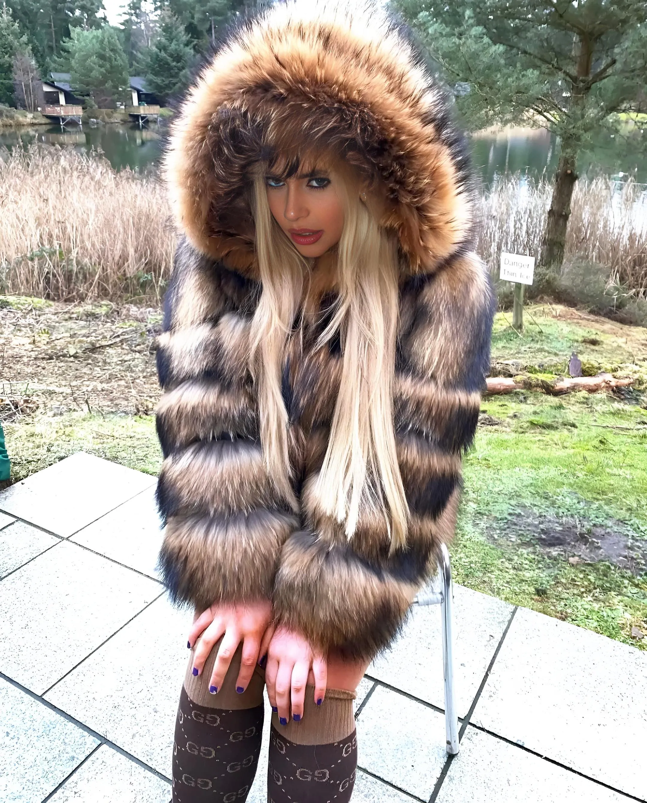 Super Hot Winter Luxury Women's Thick Real Fur Coat Natural Fox Fur Jacket Plus Size Jackets Female