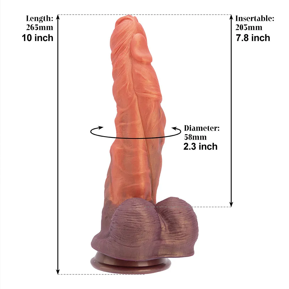 Surreal Reconfiguration Design - BF61 Dual Color Dual Density Silicone Suction Cup Dildo 10 inch