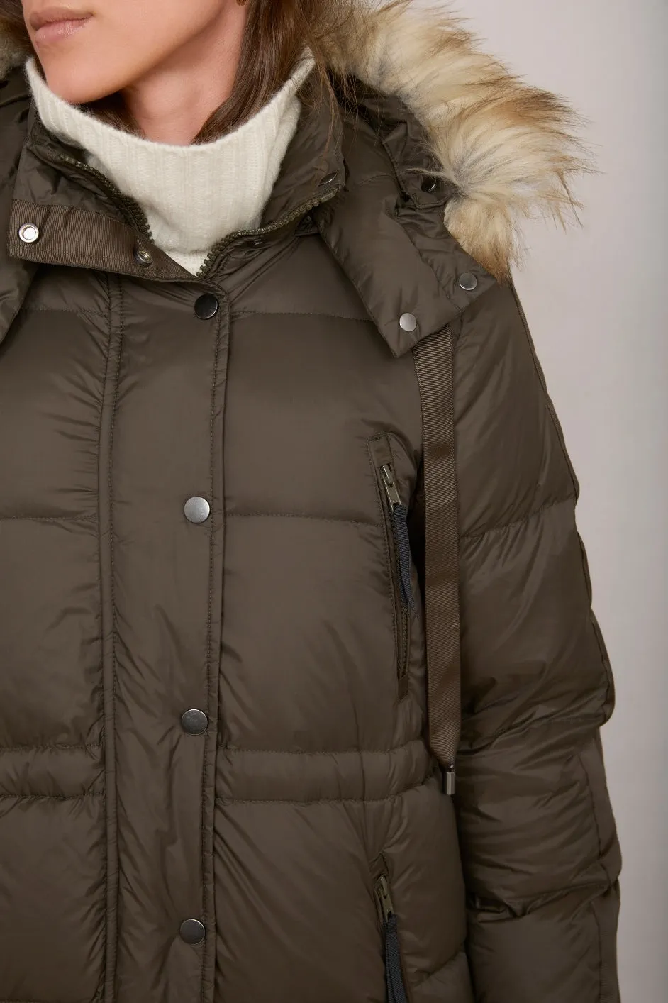 Suzy Puffer Coat - Olive Green