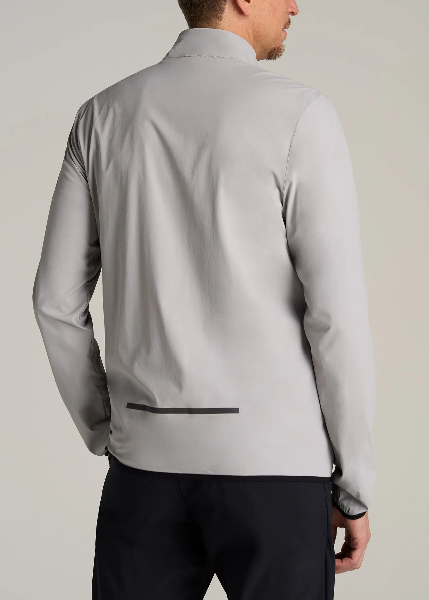 Tall Men's Softshell Jacket for Outdoor Training in Light Grey