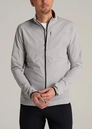 Tall Men's Softshell Jacket for Outdoor Training in Light Grey