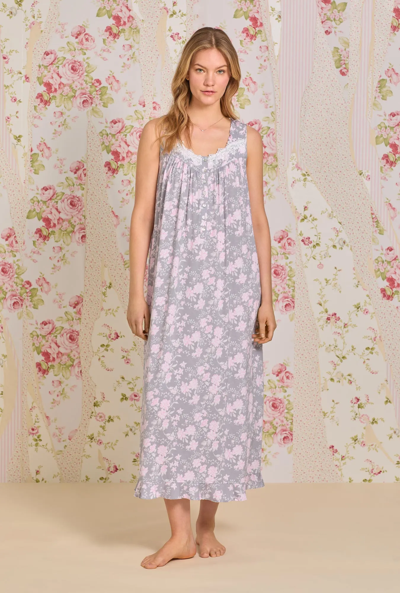 Tencel™ Water Roses "Eileen" Knit Nightgown