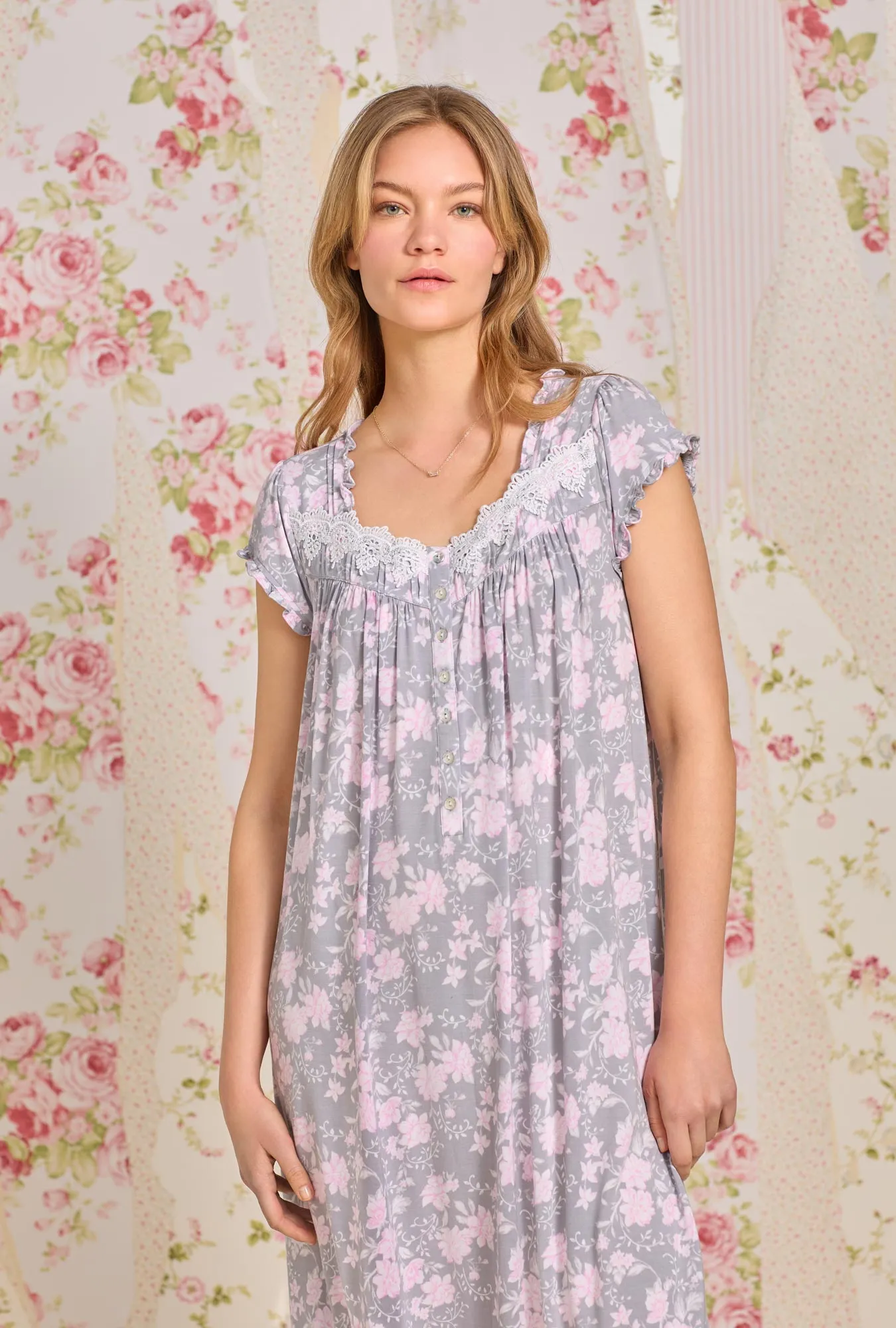 Tencel™ Water Roses Waltz Knit Nightgown