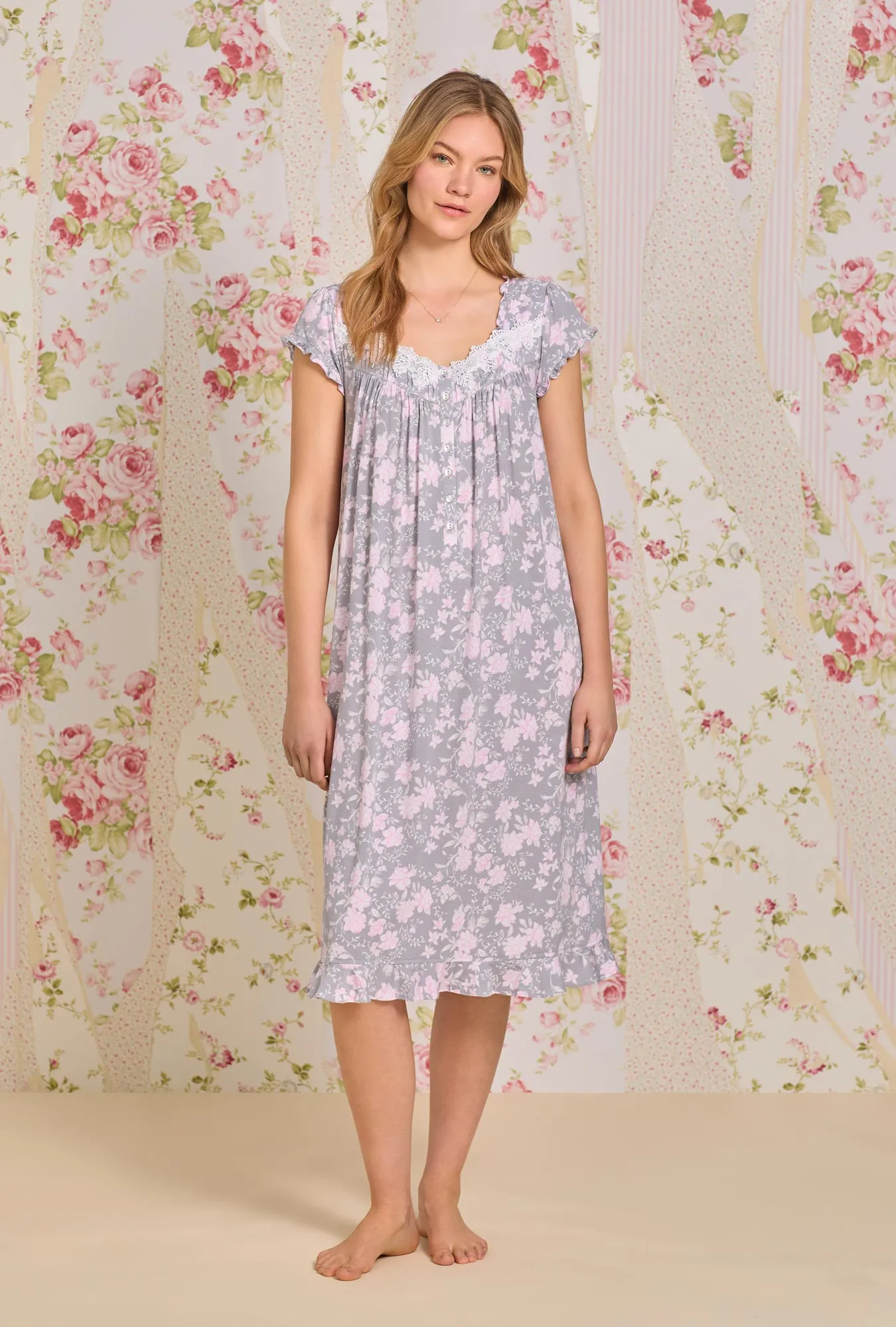 Tencel™ Water Roses Waltz Knit Nightgown