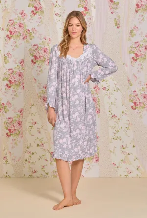 Tencel™ Water Roses Waltz Long Sleeve Knit Nightgown