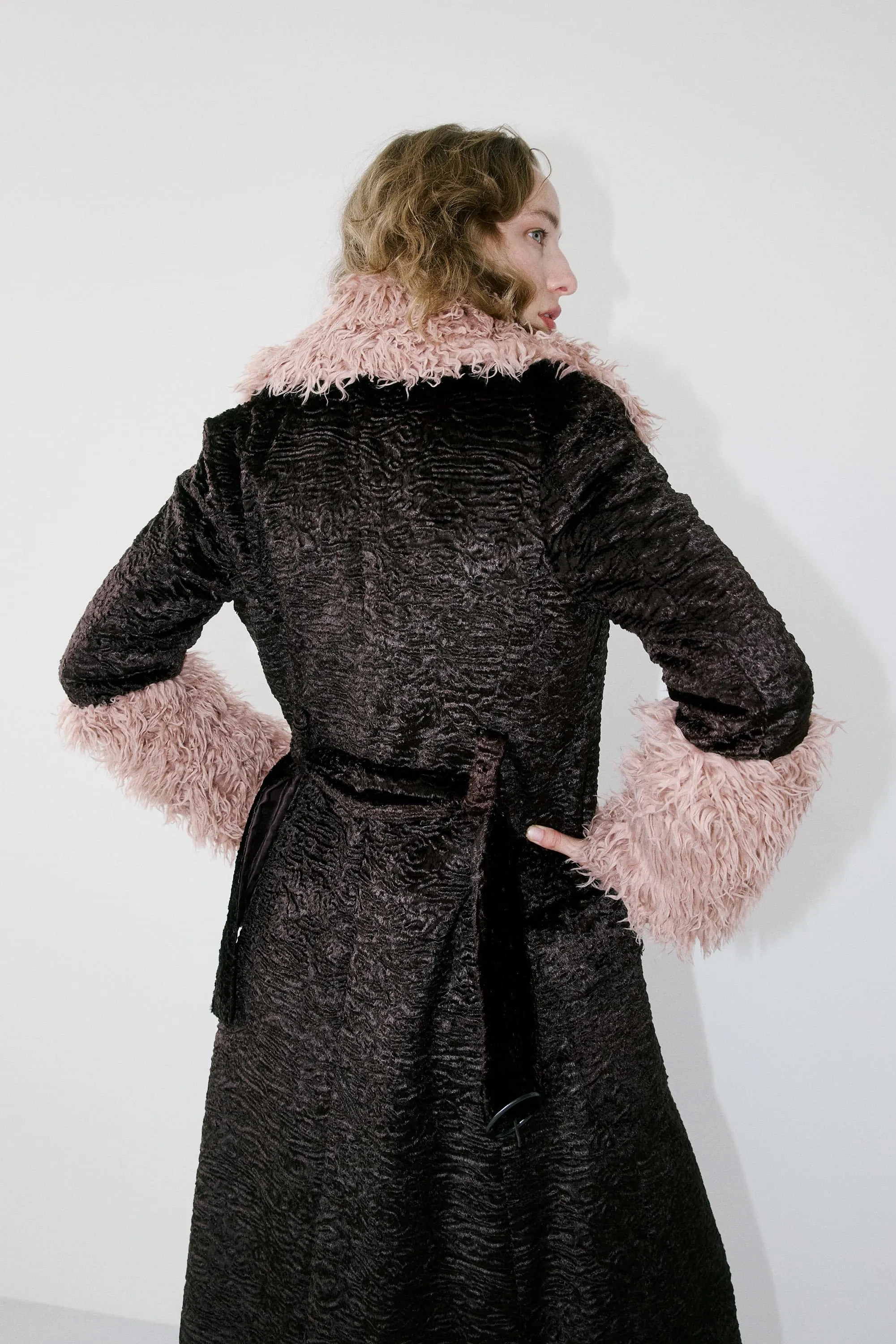 Victoria coat – burnt mahogany & rosy blush