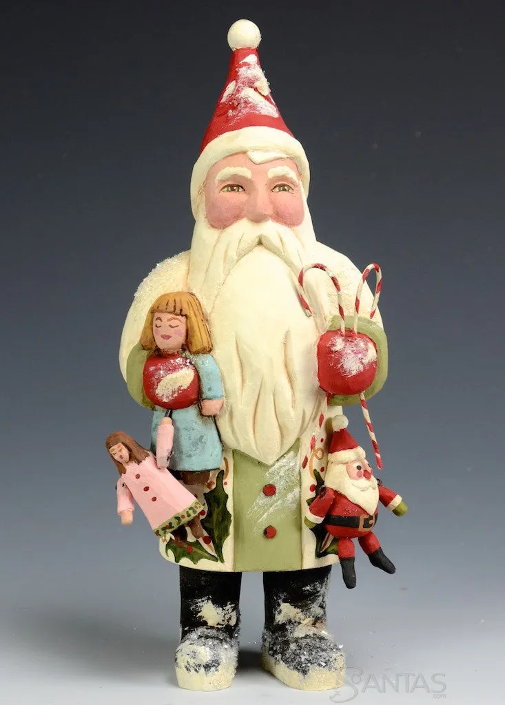 White and Sage Santa with Toys by Greg Guedel