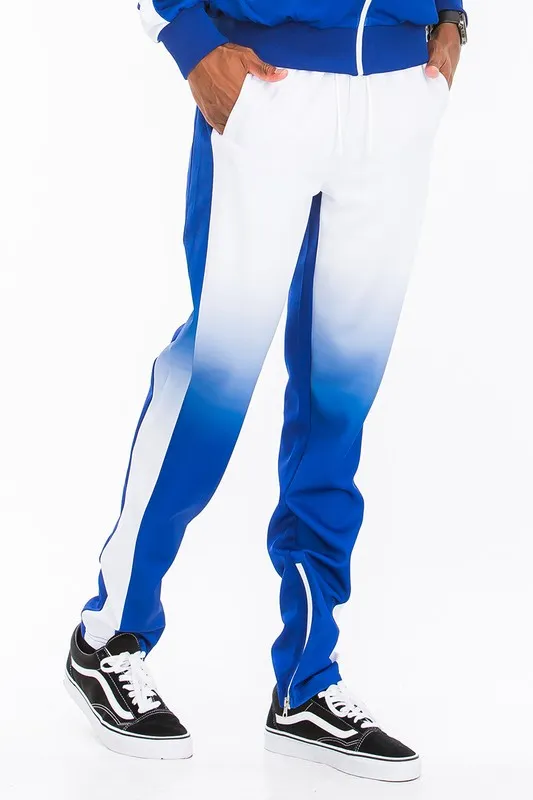 White Blue Full Zip Ombre Track Suit