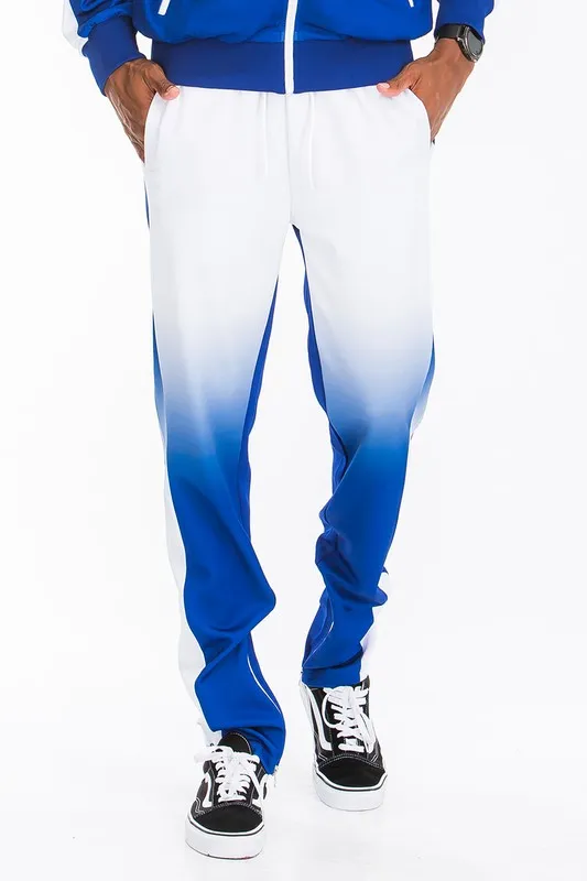 White Blue Full Zip Ombre Track Suit