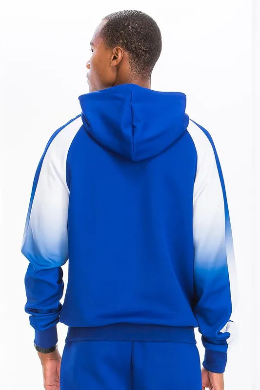 White Blue Full Zip Ombre Track Suit