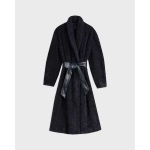 Women Wmo-Keiisha-Flood Length Faux Fur Wrap Coat - Dk-Navy